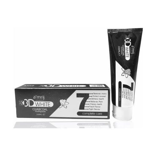 Amrij 3D White Charcoal Made In U.K. Toothpaste  (100 ml)