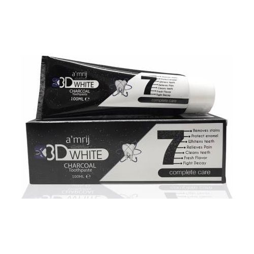 Amrij 3D White Charcoal Made In U.K. Toothpaste  (100 ml)