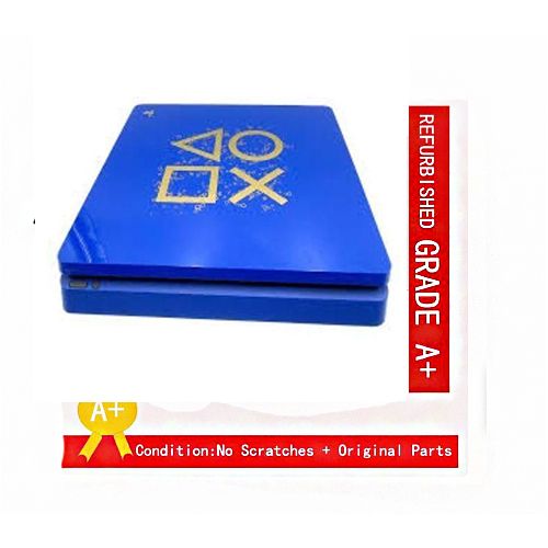 Playstation Refurbished Ps4 Slim 500gb Limited Edition Days Of Play With Free Action Game - Blue