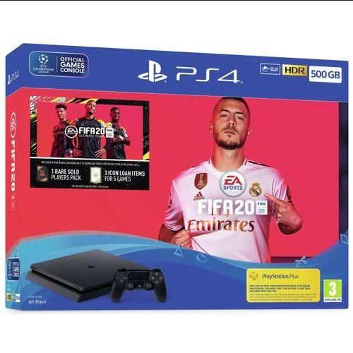 Sony PlayStation  PS4 Slim (500 GB) + FIFA 20 Game Disc - Black
