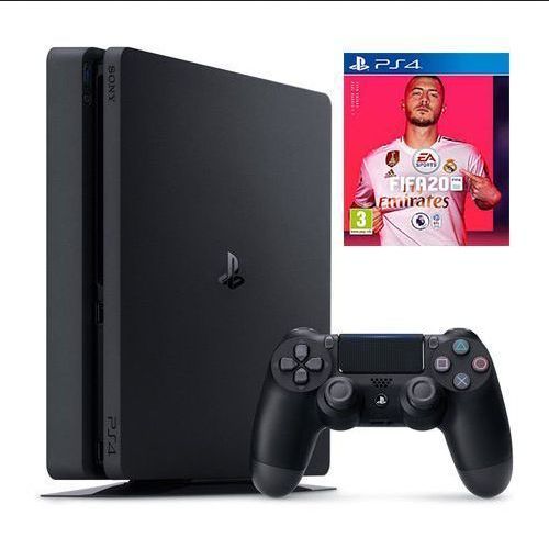 Sony PlayStation PS4 Slim (500 GB) + FIFA 20 Game Disc - Black