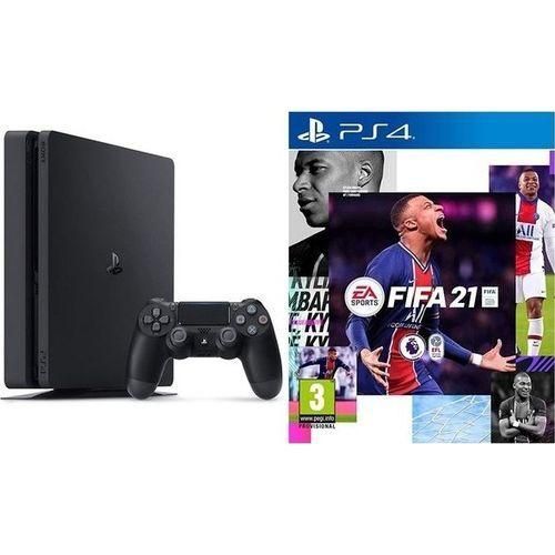Sony PlayStation PS4 Slim 500 GB With FIFA 21 Game Disc And Extra Game Disk - Black