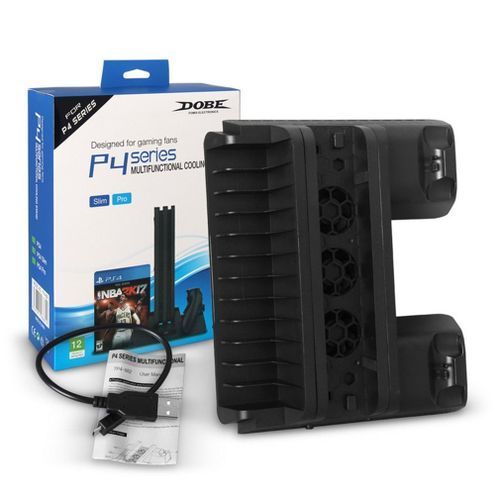 Microsoft PS4 Series Multi-function Cooling Stand, CD Holder, Double Charger - Black
