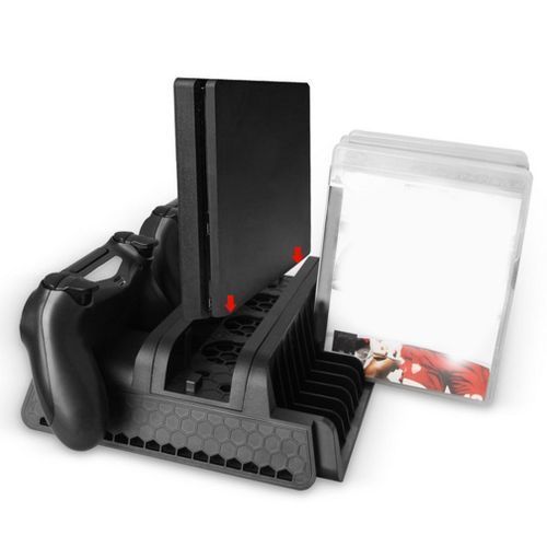 Microsoft PS4 Series Multi-function Cooling Stand, CD Holder, Double Charger - Black