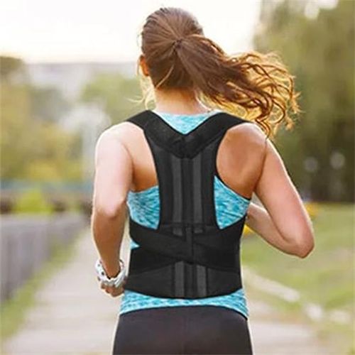 Hunchback Correction Belt Posture Corrector Vest Adjustable Back Support Belt Shoulder Support Spine Neck Stretcher Trainer(M)