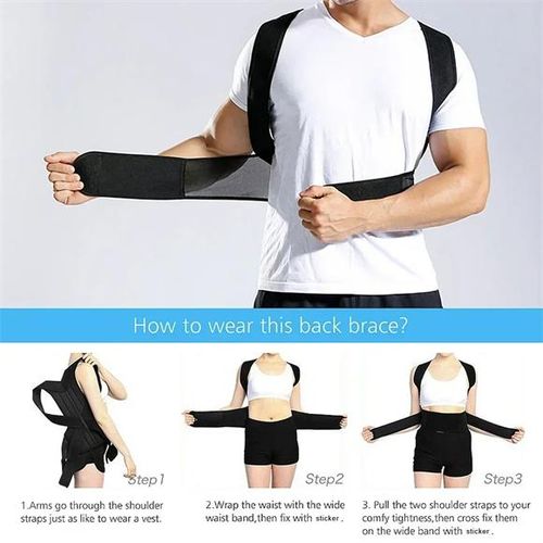 Hunchback Correction Belt Posture Corrector Vest Adjustable Back Support Belt Shoulder Support Spine Neck Stretcher Trainer(M)