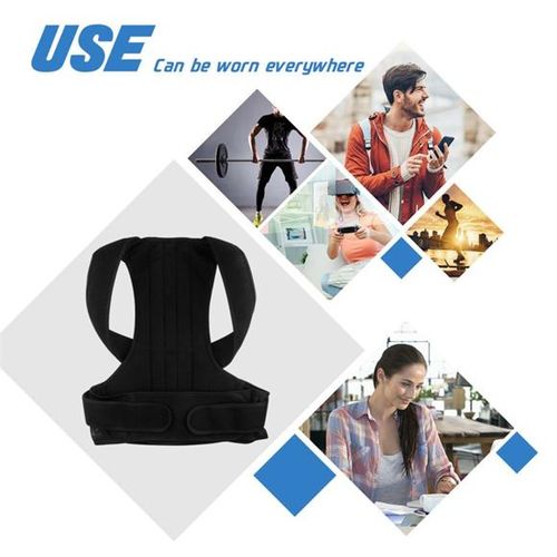 Hunchback Correction Belt Posture Corrector Vest Adjustable Back Support Belt Shoulder Support Spine Neck Stretcher Trainer(M)