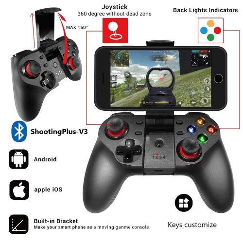 Mobile Game Controller, Wireless Bluetooth Gamepad Joystick Multimedia Game Controller Compatible With Android Windows PC-Black