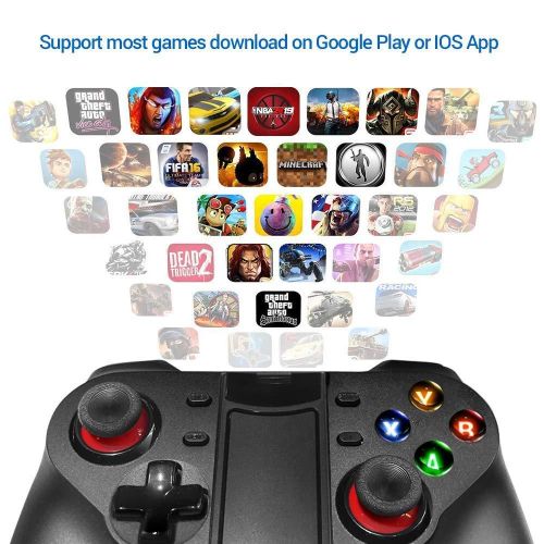 Mobile Game Controller, Wireless Bluetooth Gamepad Joystick Multimedia Game Controller Compatible With Android Windows PC-Black