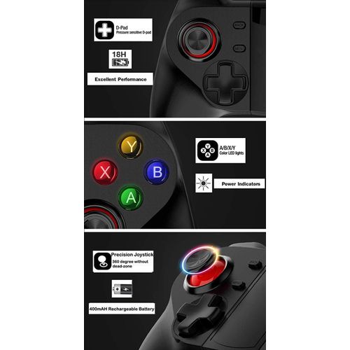 Mobile Game Controller, Wireless Bluetooth Gamepad Joystick Multimedia Game Controller Compatible With Android Windows PC-Black