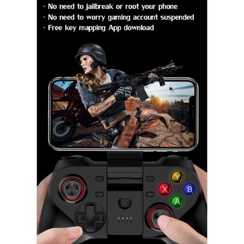 Mobile Game Controller, Wireless Bluetooth Gamepad Joystick Multimedia Game Controller Compatible With Android Windows PC-Black