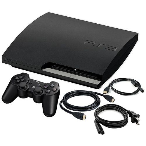 Sony PLAYSTATION 3 SLIM(Refurbished)WITH OVER 10 GAMES, POWER CABLE AND CONNECTORS, TWO GAME PADS