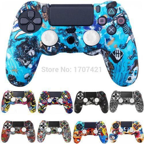 Playstation PS4 Pad Dual Shock 4 Wireless Controller With Free Silicone Rubber Protector - Black