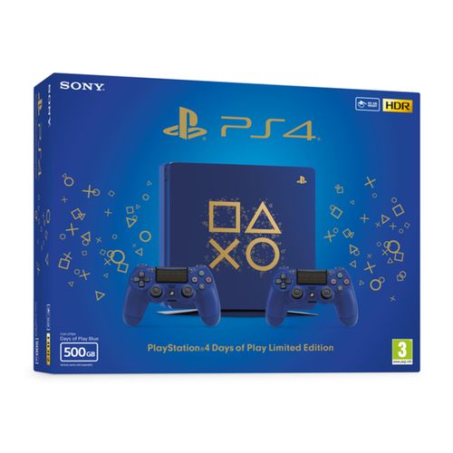 SONY PS4 PlayStation 4 Slim 500gb Limited Edition  Days Of Play With Free CD Games- Blue