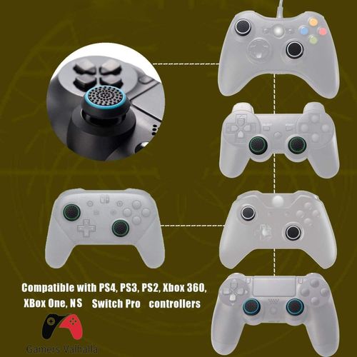 Silicone Controller Thumb Grip, Anti Slip Stick Grip Cover for Ps4 Ps5 Xbox 360 Xbox One Game Controllers - black
