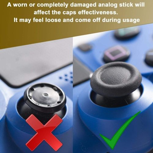 Silicone Controller Thumb Grip, Anti Slip Stick Grip Cover for Ps4 Ps5 Xbox 360 Xbox One Game Controllers - black