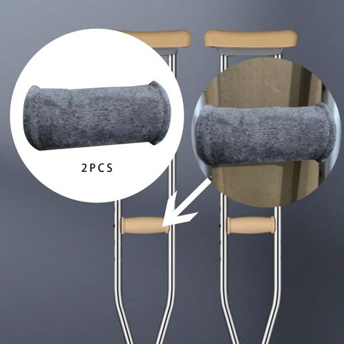 2x Crutch Cover Crutches Cushion Set Gray Hand Grips