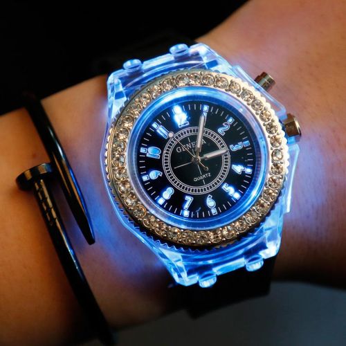 Student Transparent Electronic Watch Fashion Quartz Luminous Waterproof Sports Watch Geneva Silicone Watch