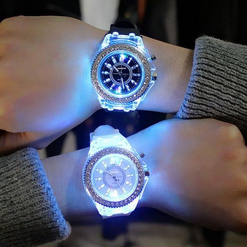 Student Transparent Electronic Watch Fashion Quartz Luminous Waterproof Sports Watch Geneva Silicone Watch