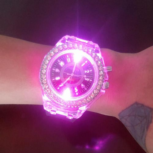 Student Transparent Electronic Watch Fashion Quartz Luminous Waterproof Sports Watch Geneva Silicone Watch