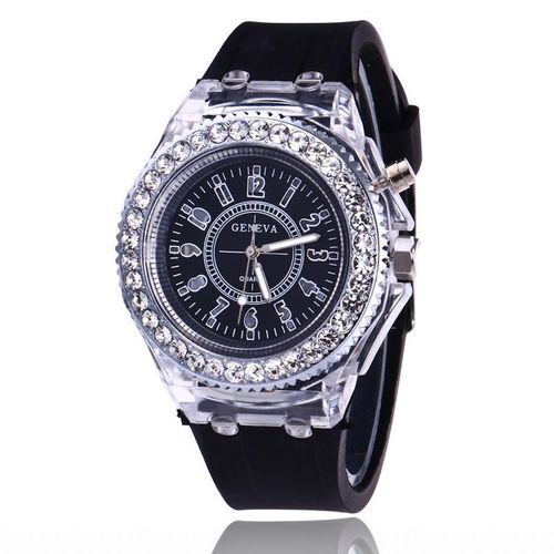 Student Transparent Electronic Watch Fashion Quartz Luminous Waterproof Sports Watch Geneva Silicone Watch