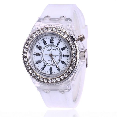 Student Transparent Electronic Watch Fashion Quartz Luminous Waterproof Sports Watch Geneva Silicone Watch