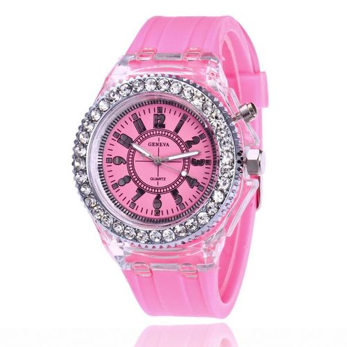 Student Transparent Electronic Watch Fashion Quartz Luminous Waterproof Sports Watch Geneva Silicone Watch