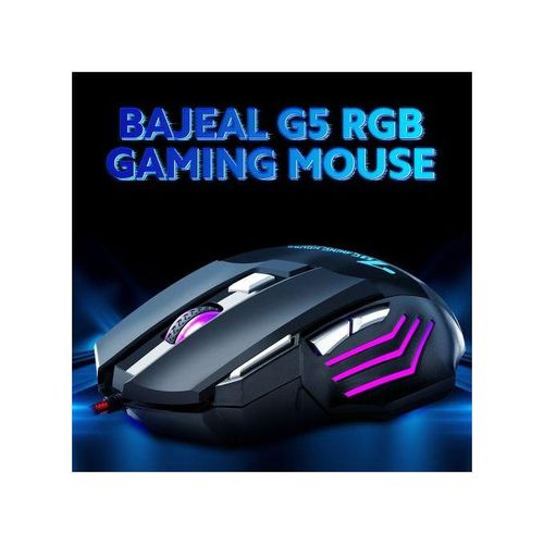 BAJEAL 7D Keys Gaming Wired Mouse With Colorful RGB Light Effect