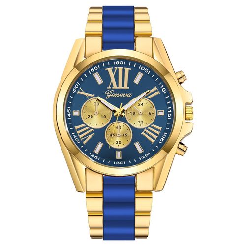 Geneva Three Eyes Business Watch Geneva Quartz Watch Large Plate Steel Belt Roman Scale Men's Watch