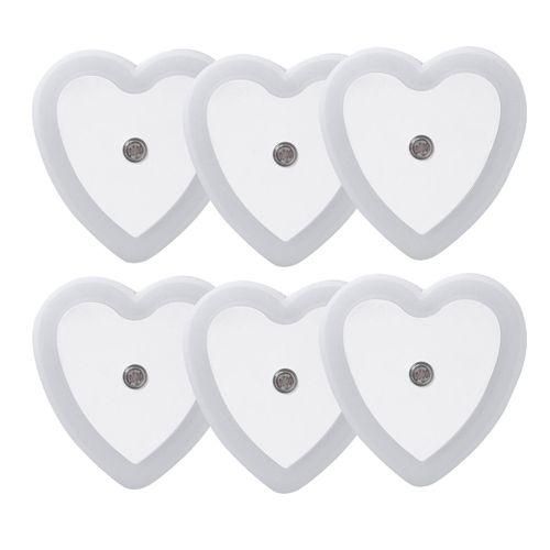 6PCS Plugin LEDs Night Light with Auto Dusk to Dawn Sensors Lighting Control Nightlight for Bedroom Stairs Kitchen Hallway NO5142