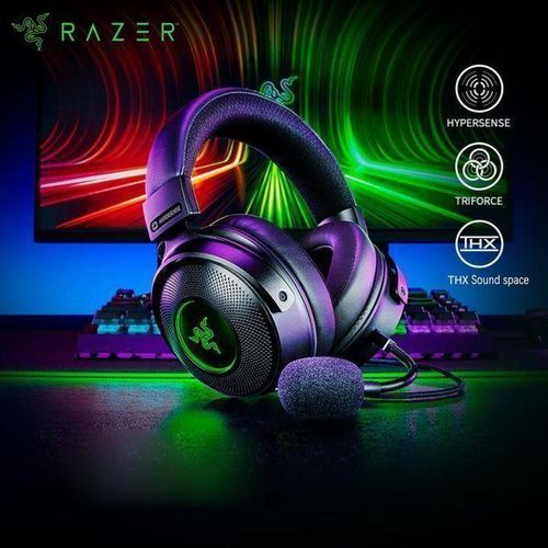 Razer V3 Chroma RGB Headphones Wired USB Gaming Headset with Detachable HyperClear Cardioid Mic
