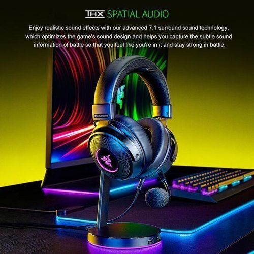 Razer V3 Chroma RGB Headphones Wired USB Gaming Headset with Detachable HyperClear Cardioid Mic