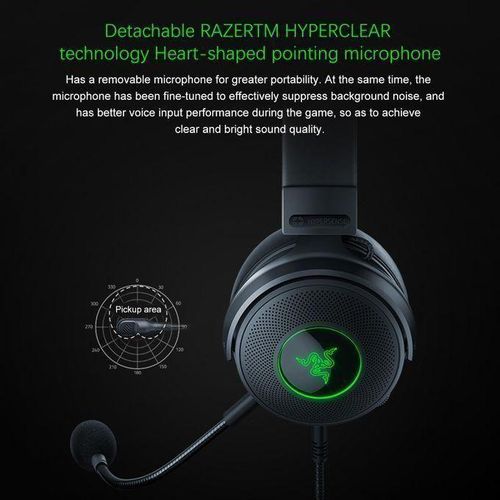 Razer V3 Chroma RGB Headphones Wired USB Gaming Headset with Detachable HyperClear Cardioid Mic