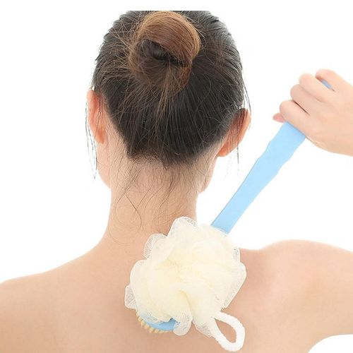 Soft Body Scrubber Shower Exfoliating Scrubs Long Handle Bath Exfoliator Skin Massager Cleaning