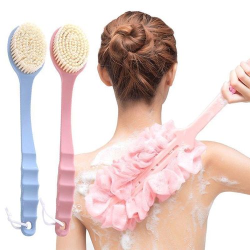 Soft Body Scrubber Shower Exfoliating Scrubs Long Handle Bath Exfoliator Skin Massager Cleaning
