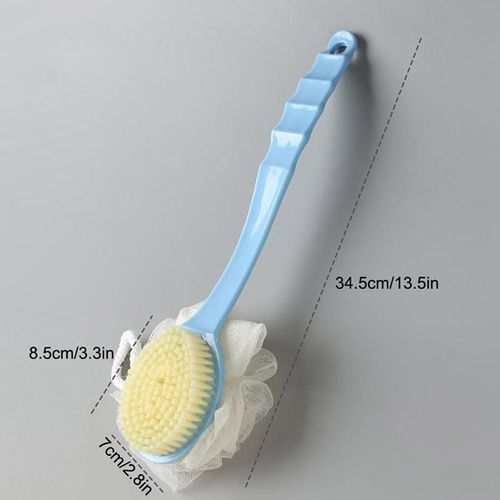 Soft Body Scrubber Shower Exfoliating Scrubs Long Handle Bath Exfoliator Skin Massager Cleaning