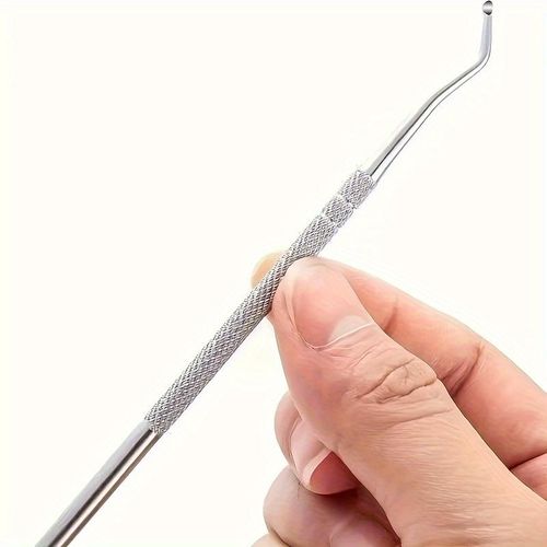 Stainless Steel Ingrown Toenail Cleaner, Curved Nail Spoon For Dirt Removal, Non-slip Grip Handle, Easy-to-Use Pedicure Tool For Deep Cleaning Nail Grooves