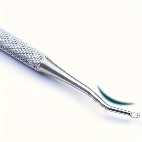 Stainless Steel Ingrown Toenail Cleaner, Curved Nail Spoon For Dirt Removal, Non-slip Grip Handle, Easy-to-Use Pedicure Tool For Deep Cleaning Nail Grooves