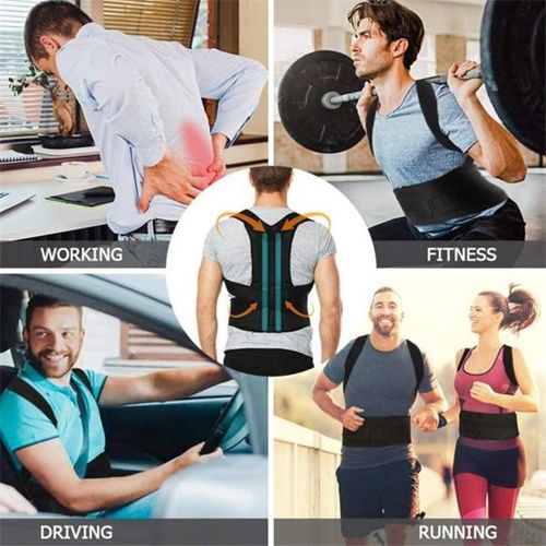 Hunchback Correction Belt Posture Corrector Vest Adjustable Back Support Belt Shoulder Support Spine Neck Stretcher Trainer(M)