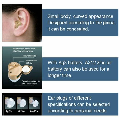 2Pc Adults Hearing  Sound Amplifier Invisible Side Mini Ear