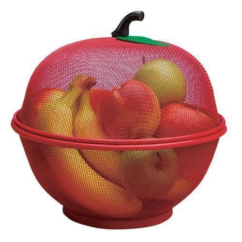 Netted Fruit Basket With Cover - Purple,Red,green,blue