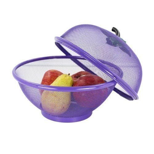 Netted Fruit Basket With Cover - Purple,Red,green,blue