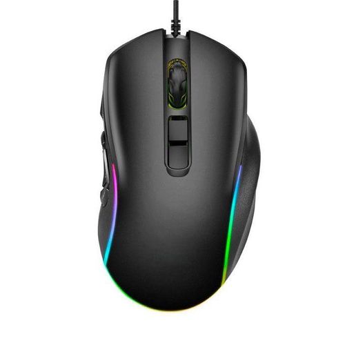 1PC Professional RGB 10 Keys Gaming E-Sports Optical Mechanical Wired Mouse 7200 DPI for PC Laptops black