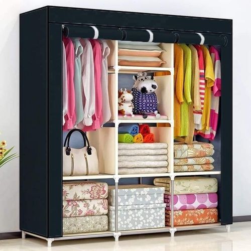 3 Column wardrobe-Black