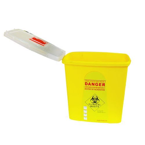 Biohazard Needle Disposal Waste Bin  23 litres  Yellow