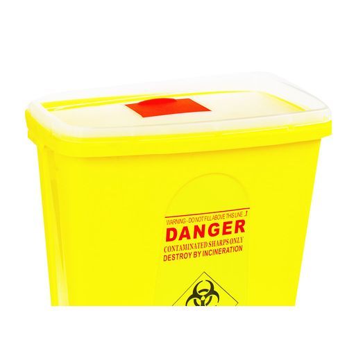 Biohazard Needle Disposal Waste Bin  23 litres  Yellow