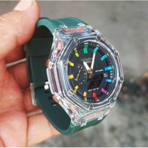 G-Shock Fashion Quartz Watch, Analog-Digital Display-Green
