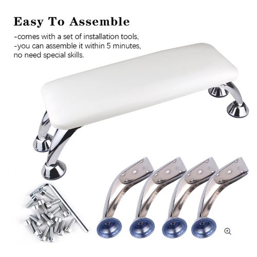 Manicure/Pedicure Rest For Nails Tech, Pillow Microfiber Leather - White