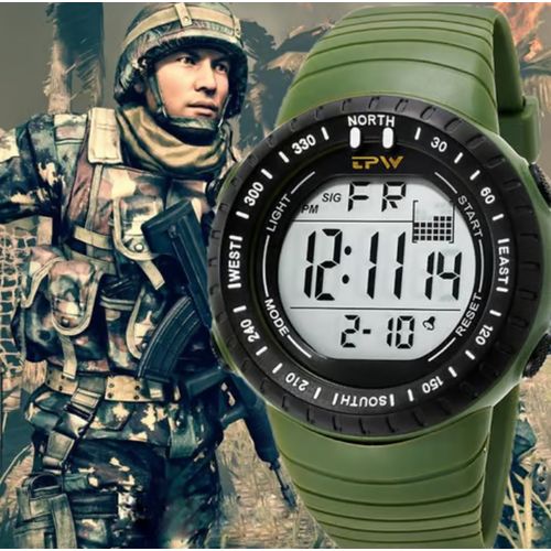 Original Classic Digital Water Resistant Military Watch - Black And Green