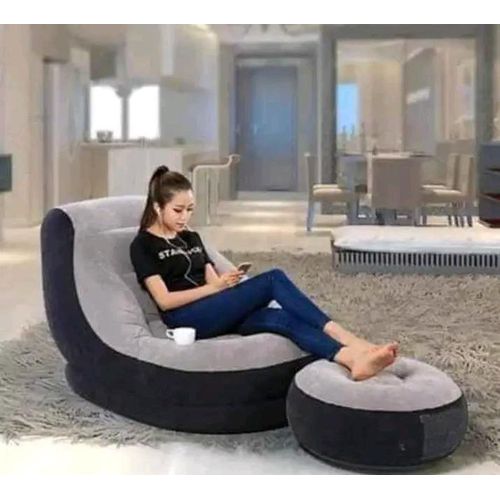 Intex inflatable flocking air chair. Grey